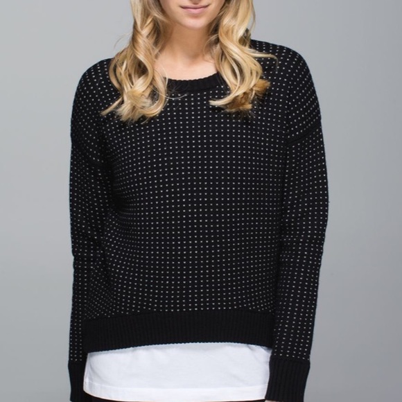 lululemon athletica Sweaters - Lululemon Yogi Crew Sweater *Zips Black / White